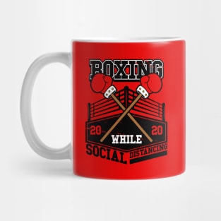 Social Distancing Boxing Funny Vintage Retro Poster Mug